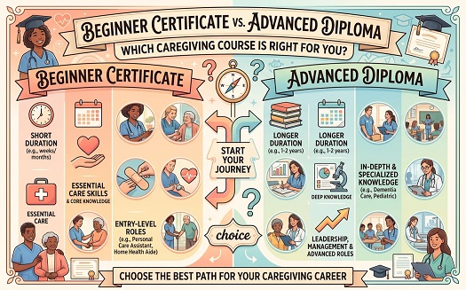 Beginner Certificate vs. Advanced Diploma: Which Caregiving Course Is Right for You?